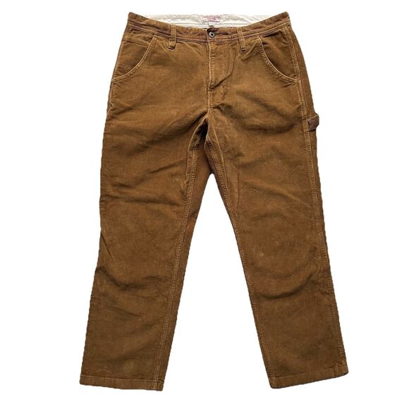 Wallace & Barnes Brown Cotton Corduroy Carpenter Painter Pants 33x30 J.Crew - Picture 2 of 14